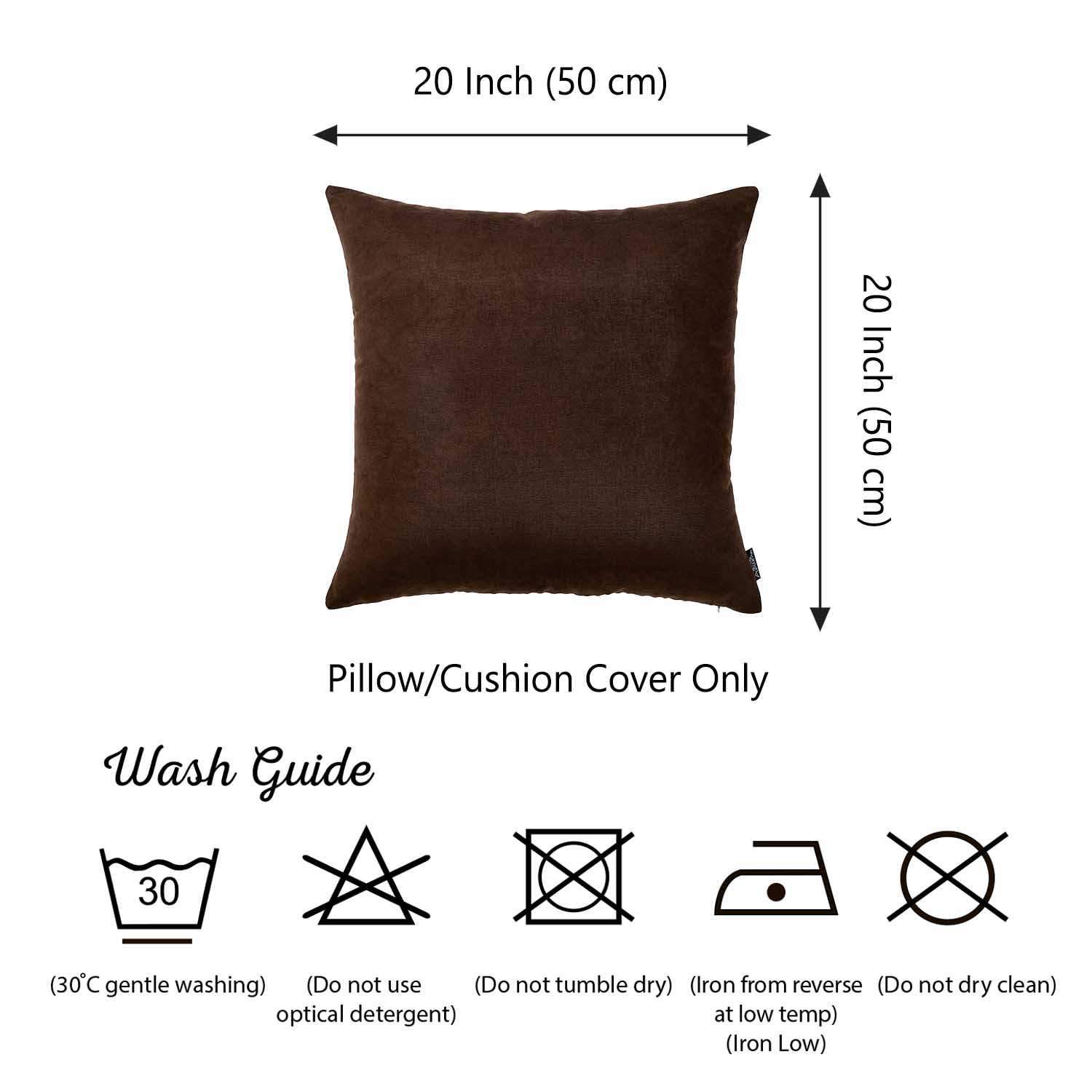 Set of 2 brown brushed twill decorative throw pillow covers with hidden zipper closure, showcasing luxurious fabric and a rich honey brown color.