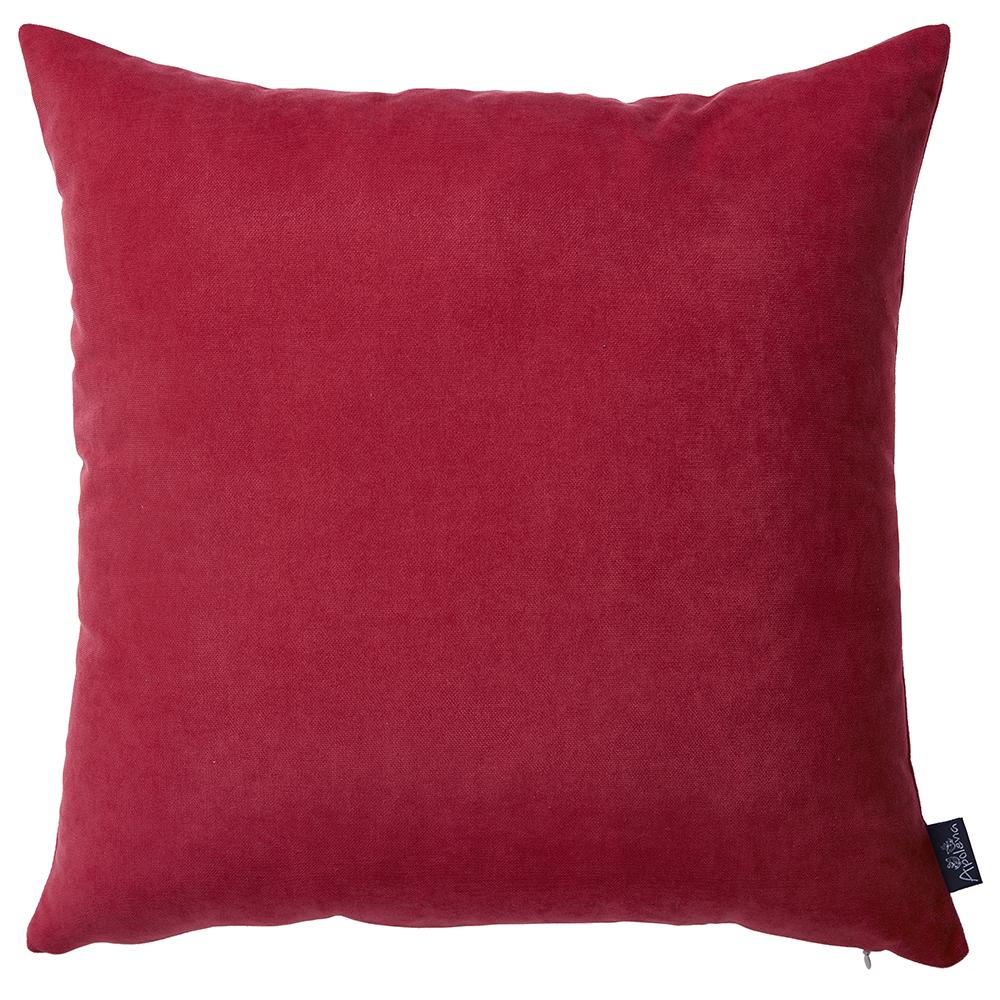 Set of 2 red brushed twill decorative throw pillow covers with hidden zipper closure, showcasing a luxurious and vibrant honey red color.