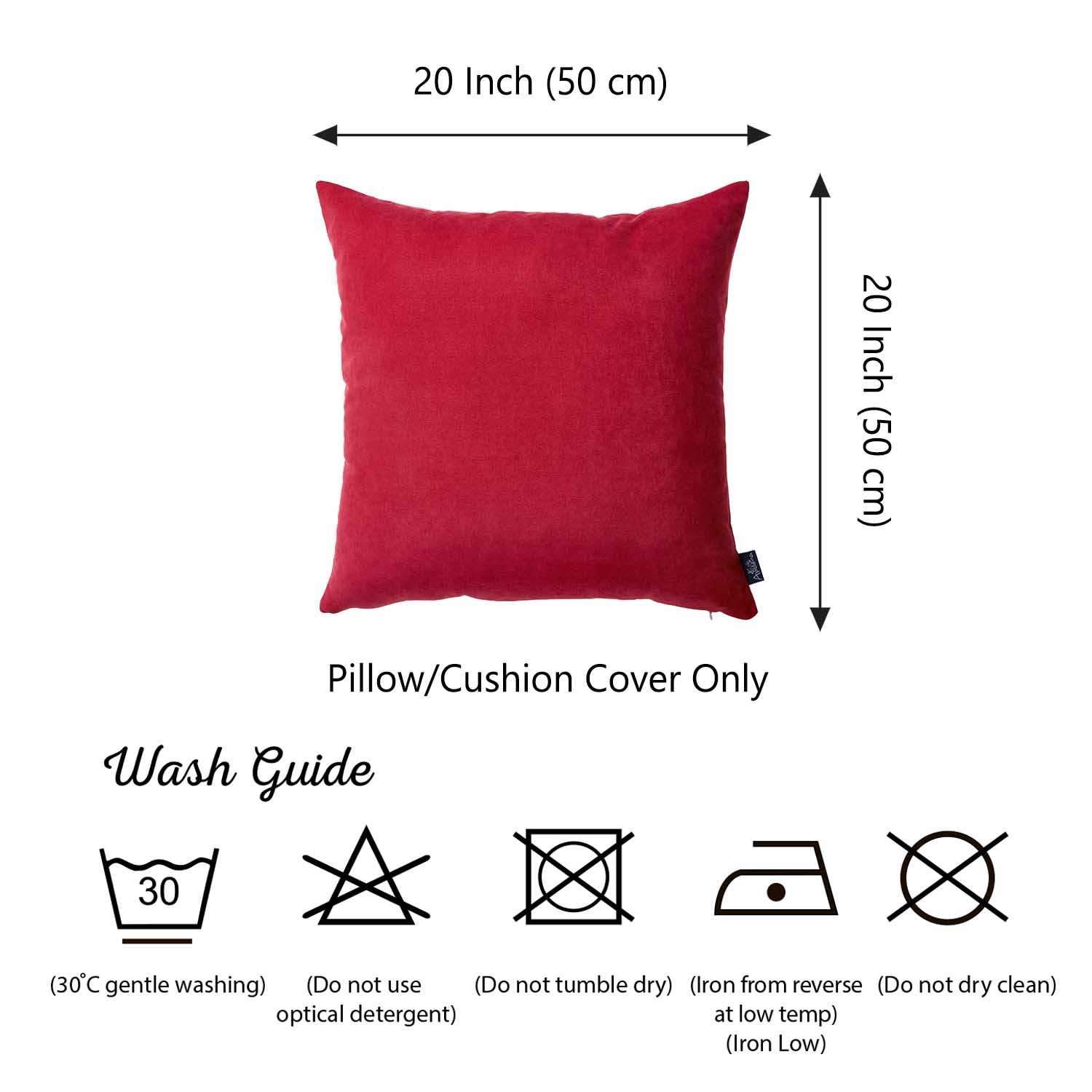 Set of 2 red brushed twill decorative throw pillow covers with hidden zipper closure, showcasing a luxurious texture and vibrant honey red color.