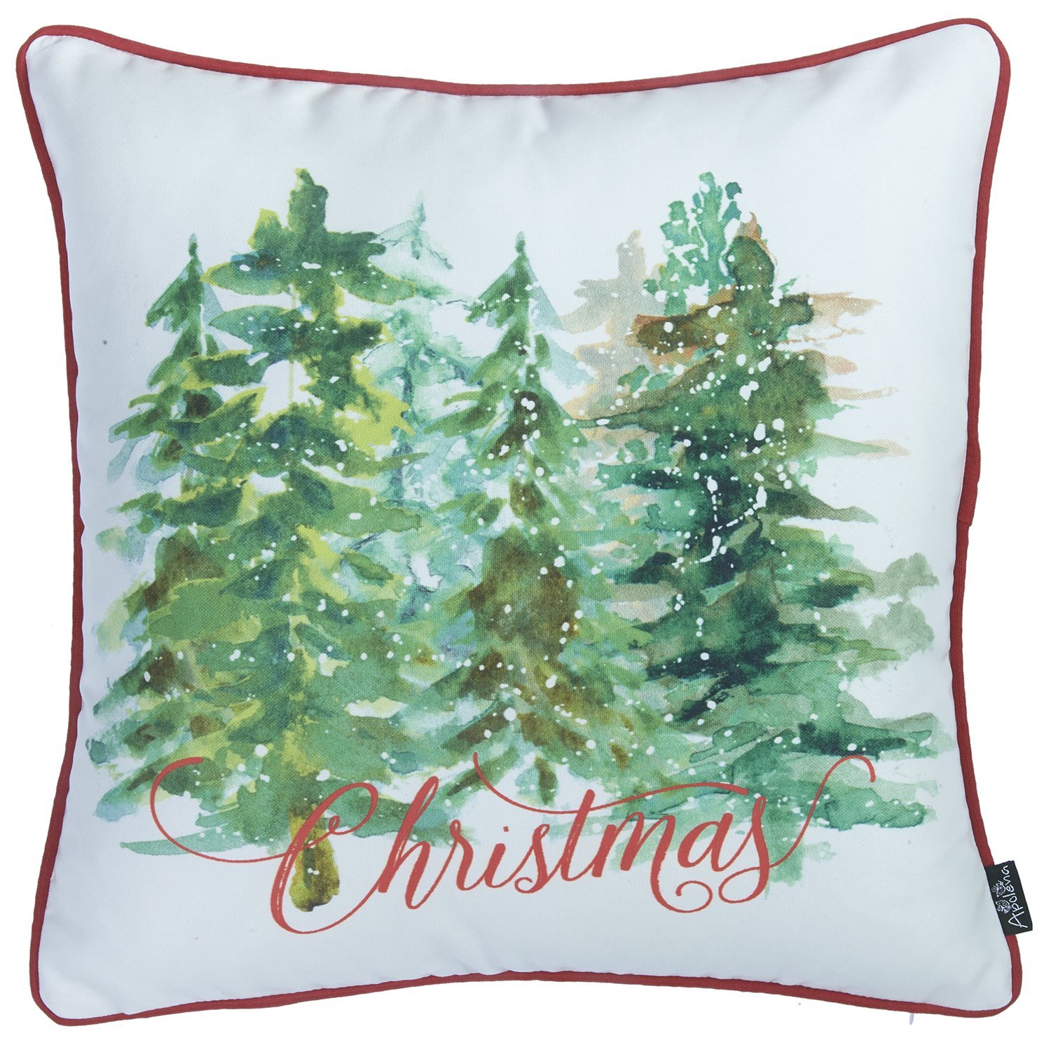 Set of 4 multicolor Christmas trees throw pillow covers, featuring a vibrant design on soft brushed polyester fabric.