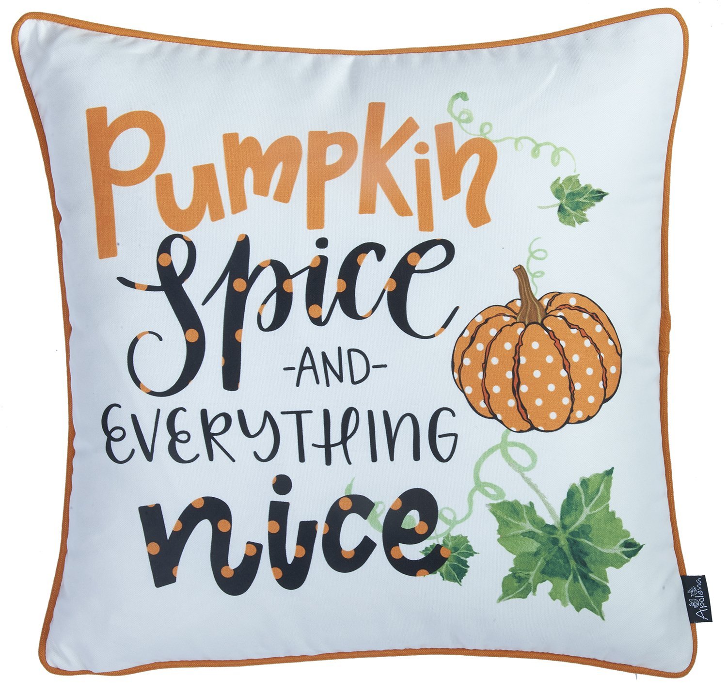 Set of 4 18-inch Fall Pumpkin Spice Harvest Throw Pillow Covers featuring a vibrant multicolor design, perfect for autumn decor.