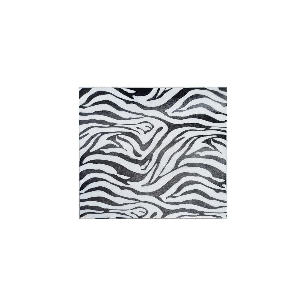 Small Iron Faux Zebra Skin Wall Tile featuring a stylish zebra pattern, perfect for modern home decor.