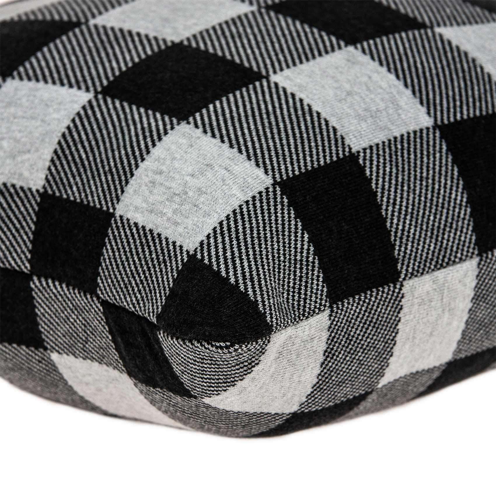 Square Buffalo Check Gray Accent Pillow made of 100% cotton, featuring a stylish gray checkered pattern, perfect for home decor.