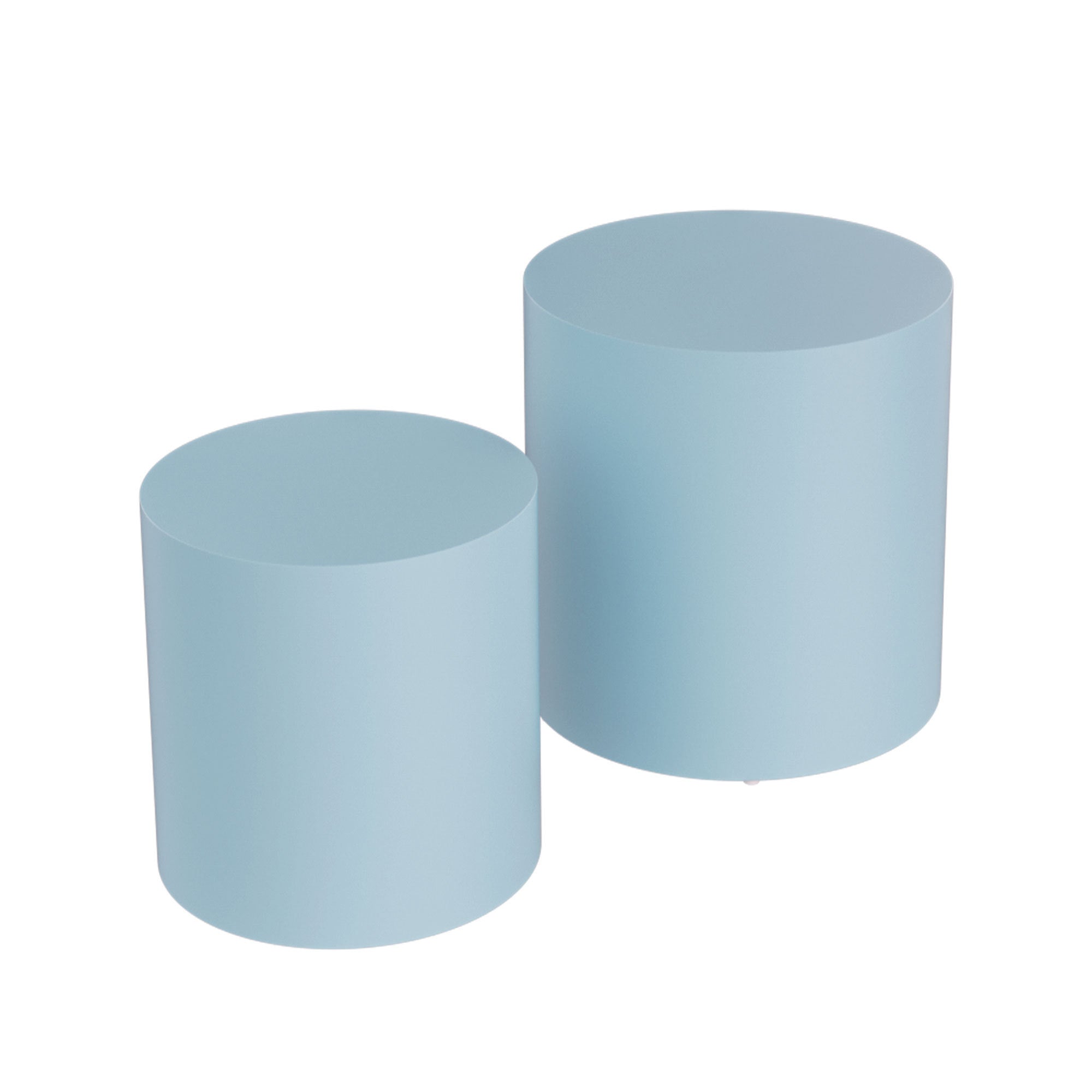 Upgrade MDF Nesting Table Set of 2 in stylish blue color, showcasing a modern round design perfect for living rooms and small spaces.