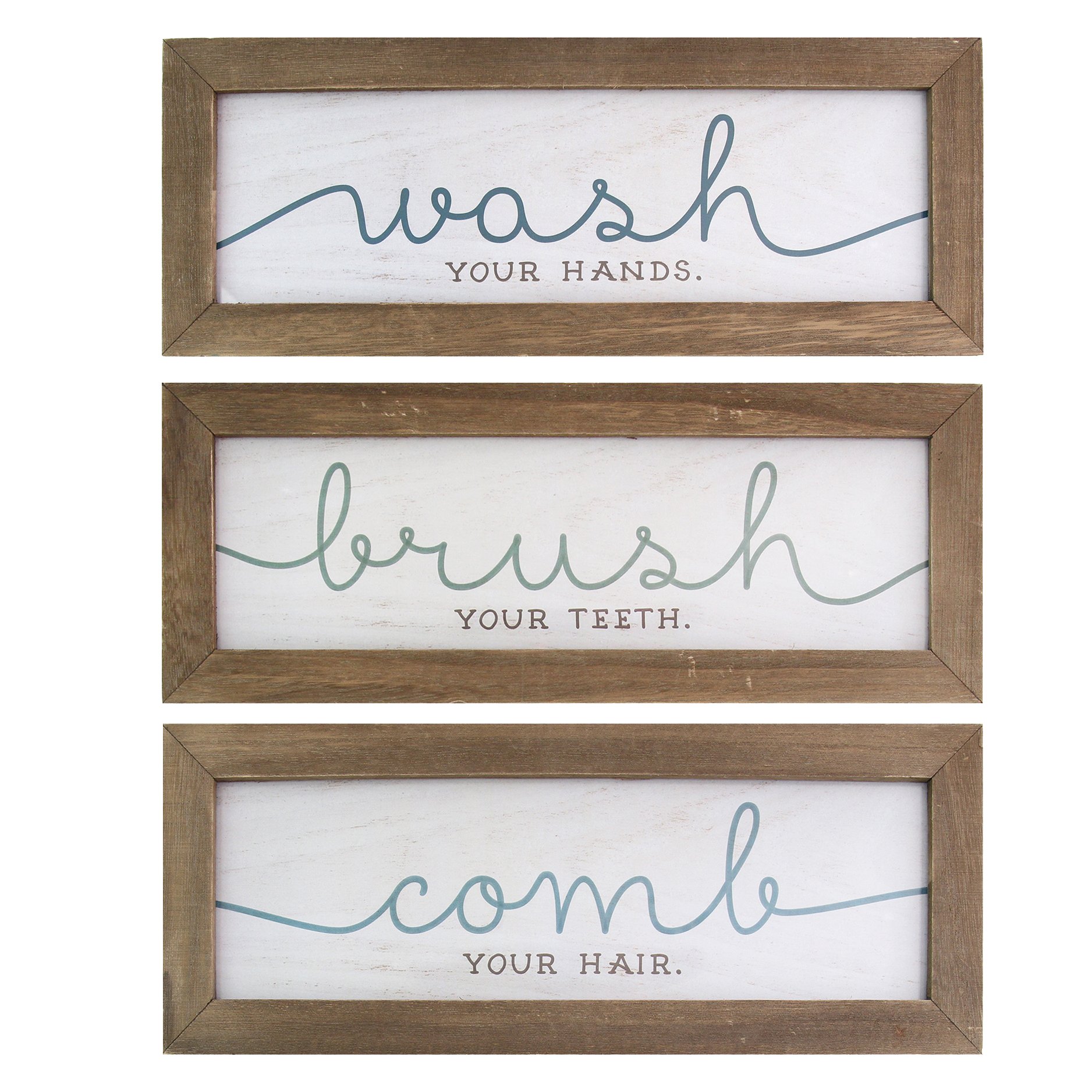 Handcrafted wooden bath art featuring typography design, perfect for bathroom decor.