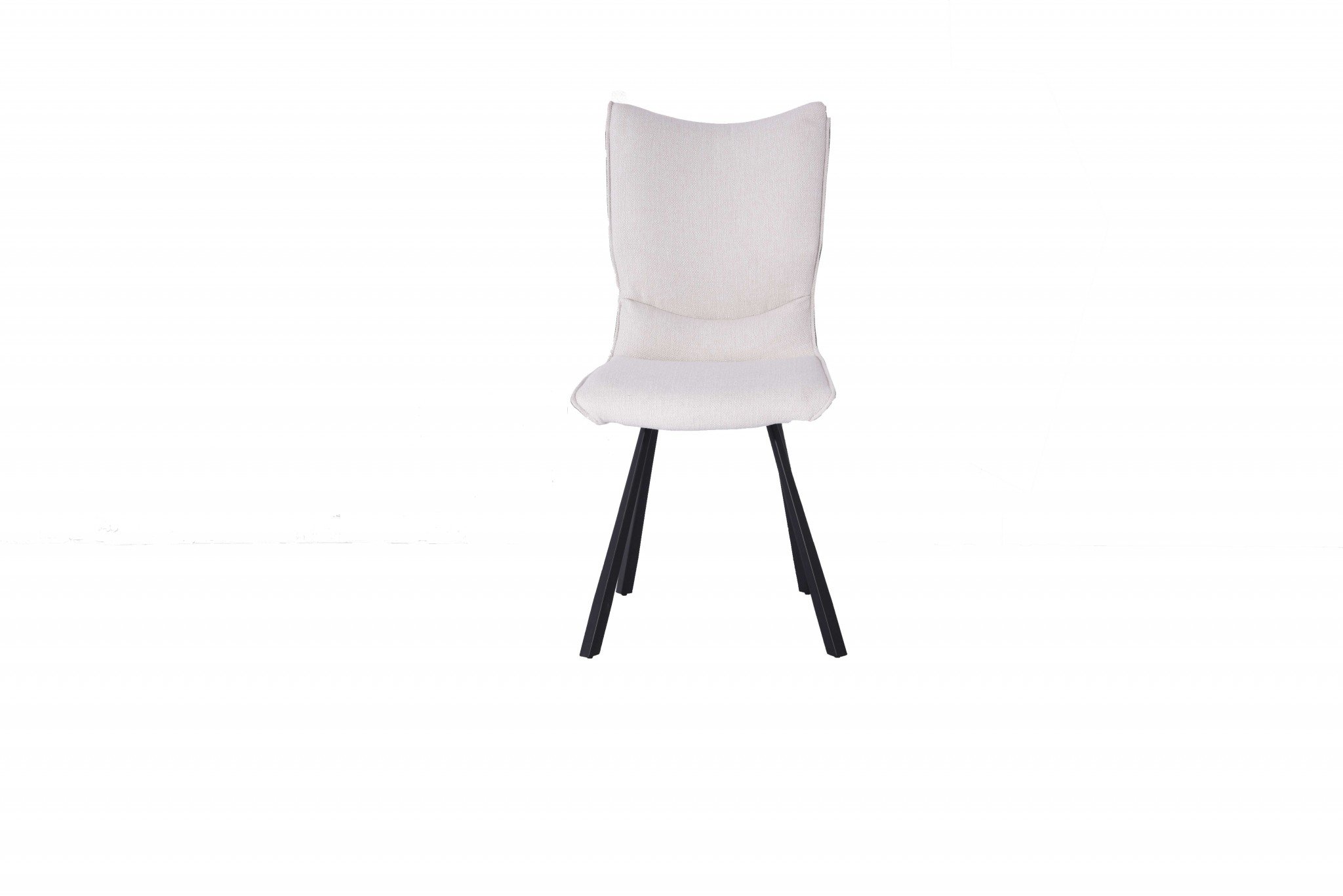 Set of two modern white and gray faux leather dining side chairs with metal frames, showcasing a contemporary design suitable for various interiors.