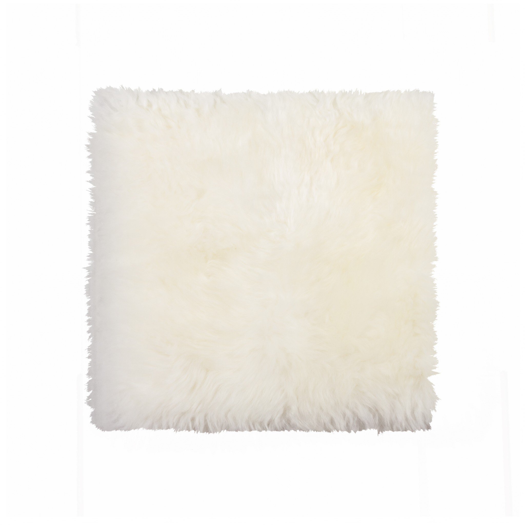 Luxurious white natural sheepskin chair seat cover showcasing its soft texture and elegant design, perfect for enhancing home decor.