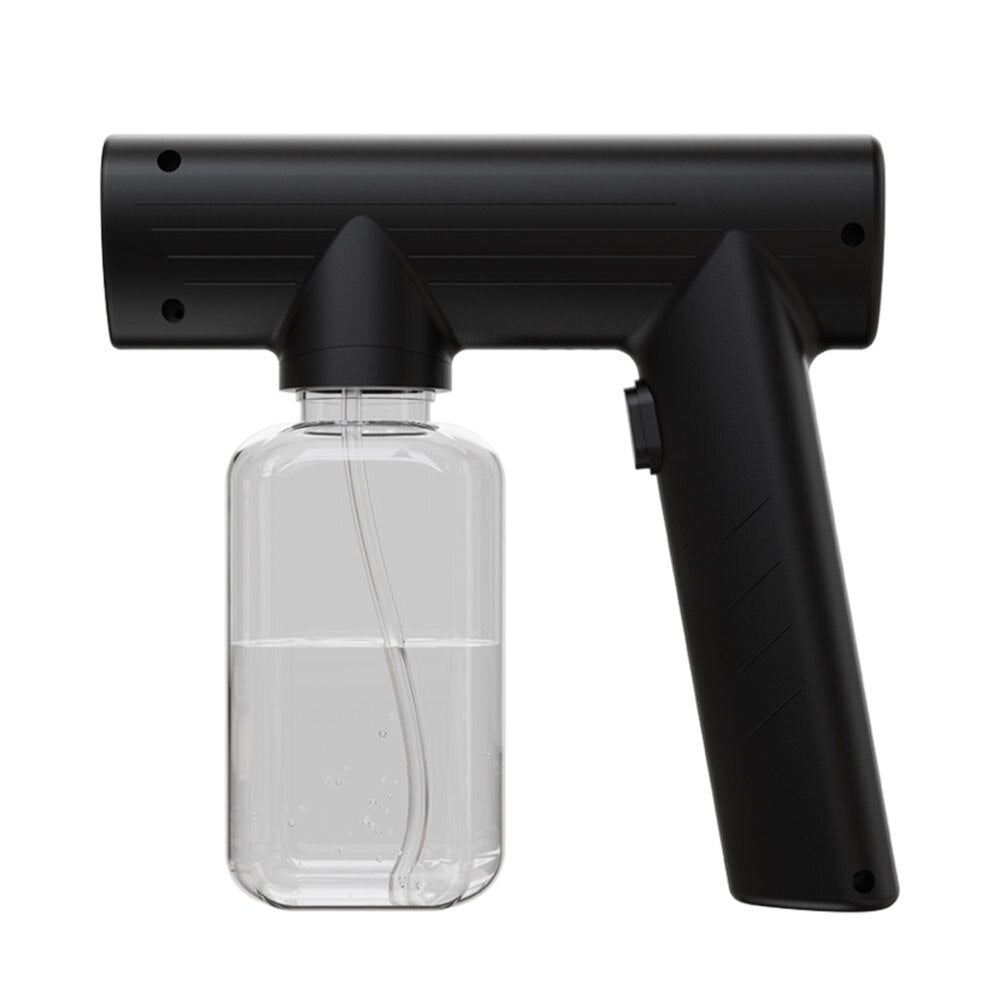 240ml Handheld Atomizer Spray Gun in black and white, showcasing its sleek design and USB charging interface.