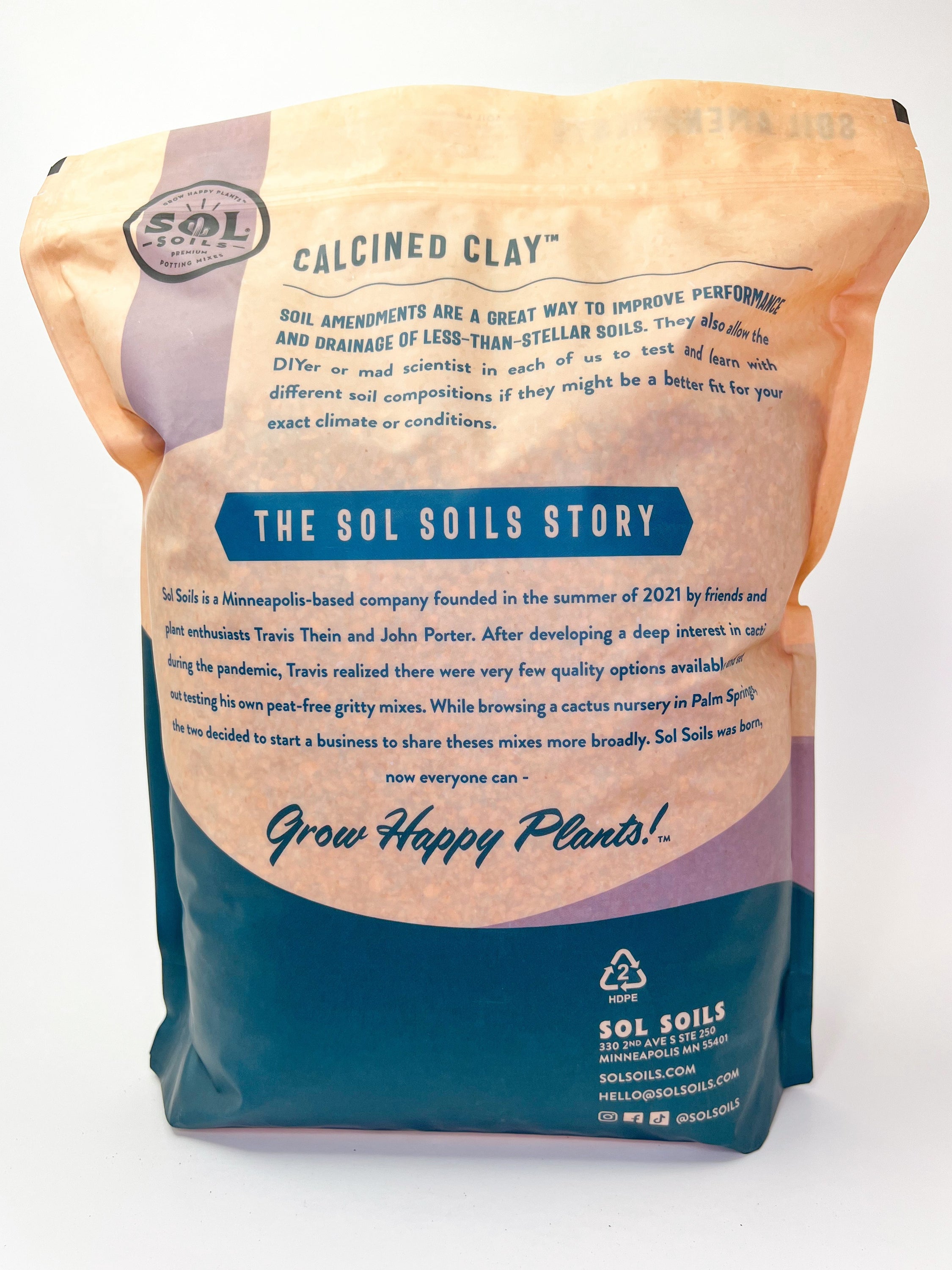 A bag of Calcined Clay soil amendment, showcasing its fine texture and high porosity, ideal for indoor plants.