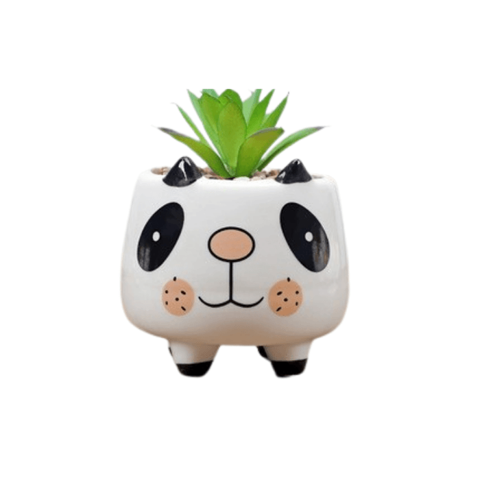 Ceramic Round Puppy Dog Succulent Plant Pot with a smooth glazed finish and drainage hole, perfect for indoor plants.