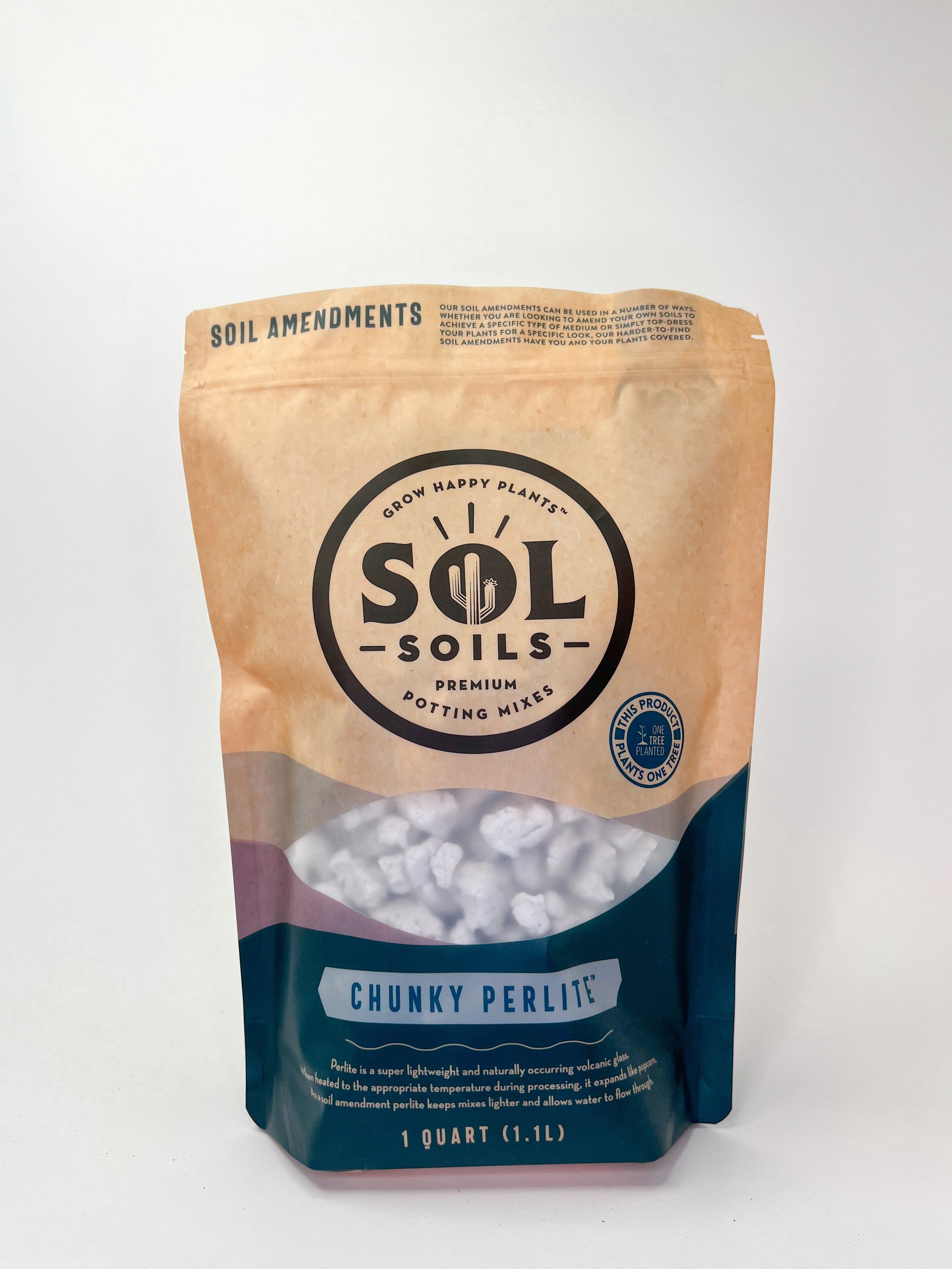 A bag of Chunky Perlite soil amendment, showcasing its lightweight, chunky texture ideal for enhancing drainage in potted plants.