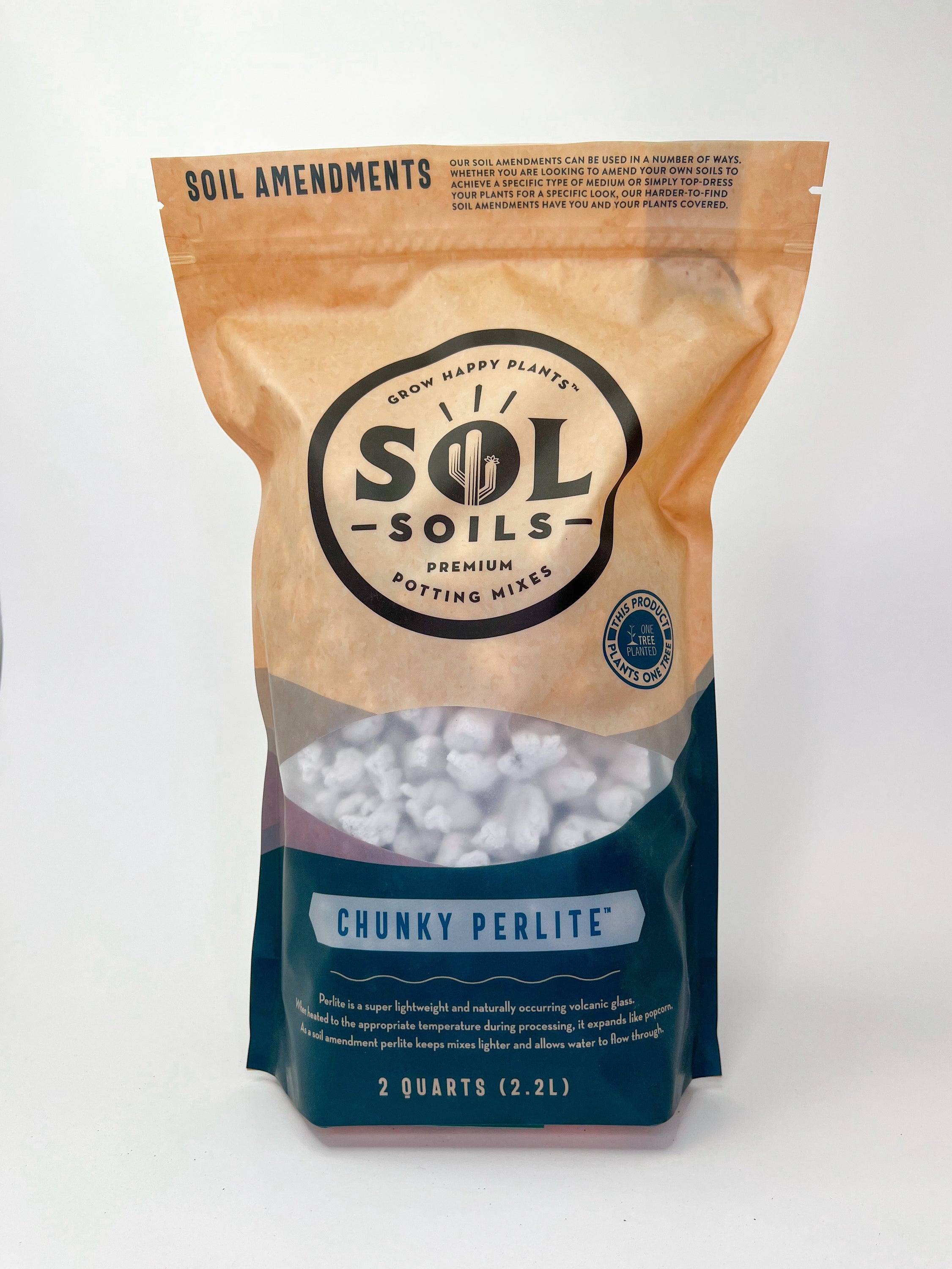 A bag of Chunky Perlite soil amendment, showcasing its lightweight, chunky texture ideal for enhancing drainage in potted plants.