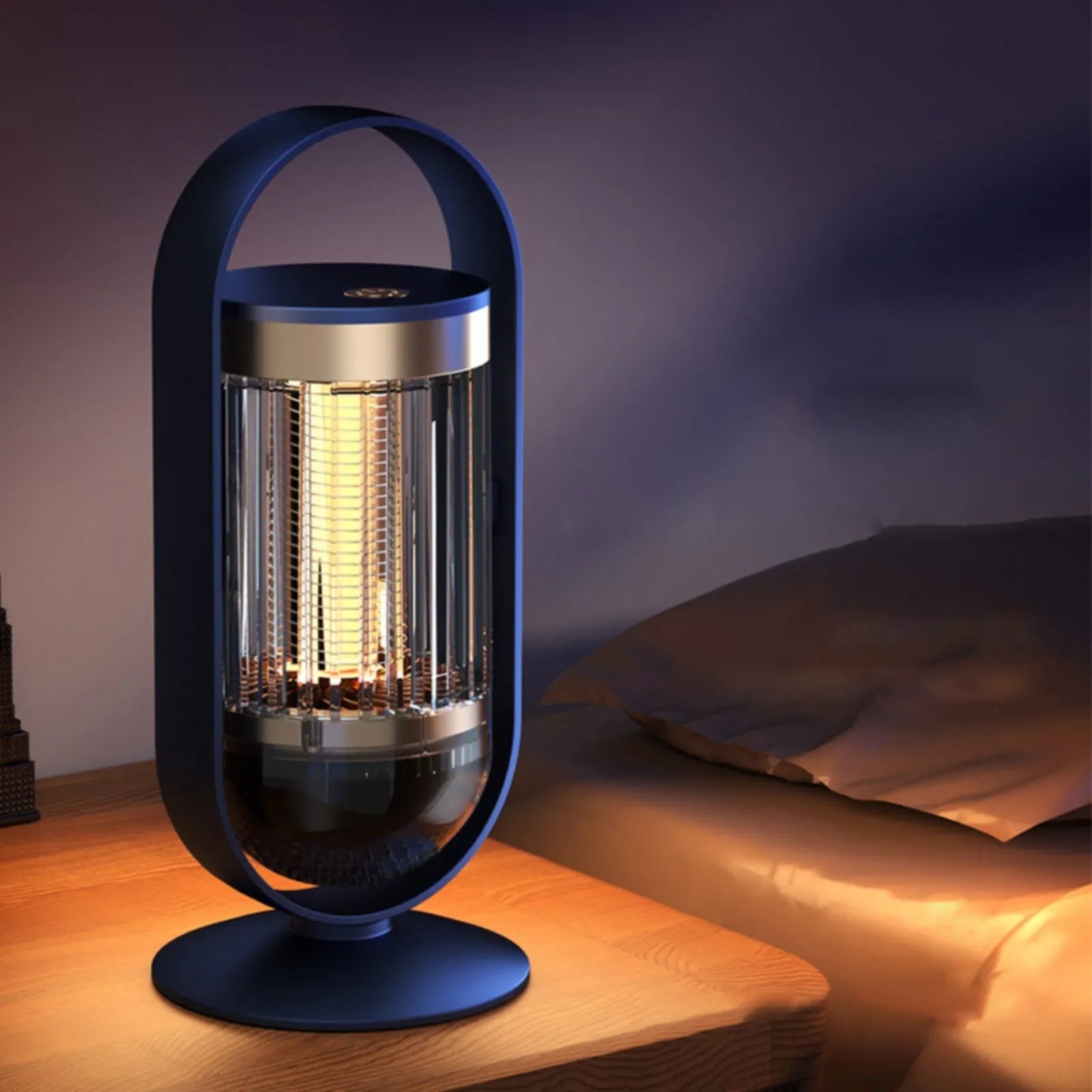 Electric Type Rechargeable USB Trap Light with a sleek design, featuring a removable collection basket and a protective mesh for safety.