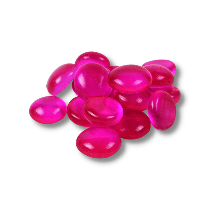 A collection of pink flat glass marbles, approximately 20mm in size, perfect for terrariums and decorative crafts.