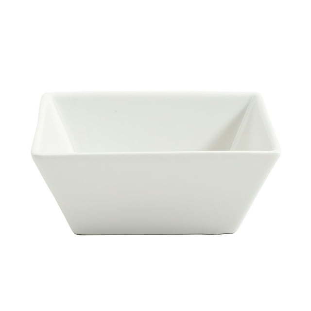 Hard Square 12 Piece Fine Ceramic Dinnerware Set in White, featuring glossy finish and modern square design.