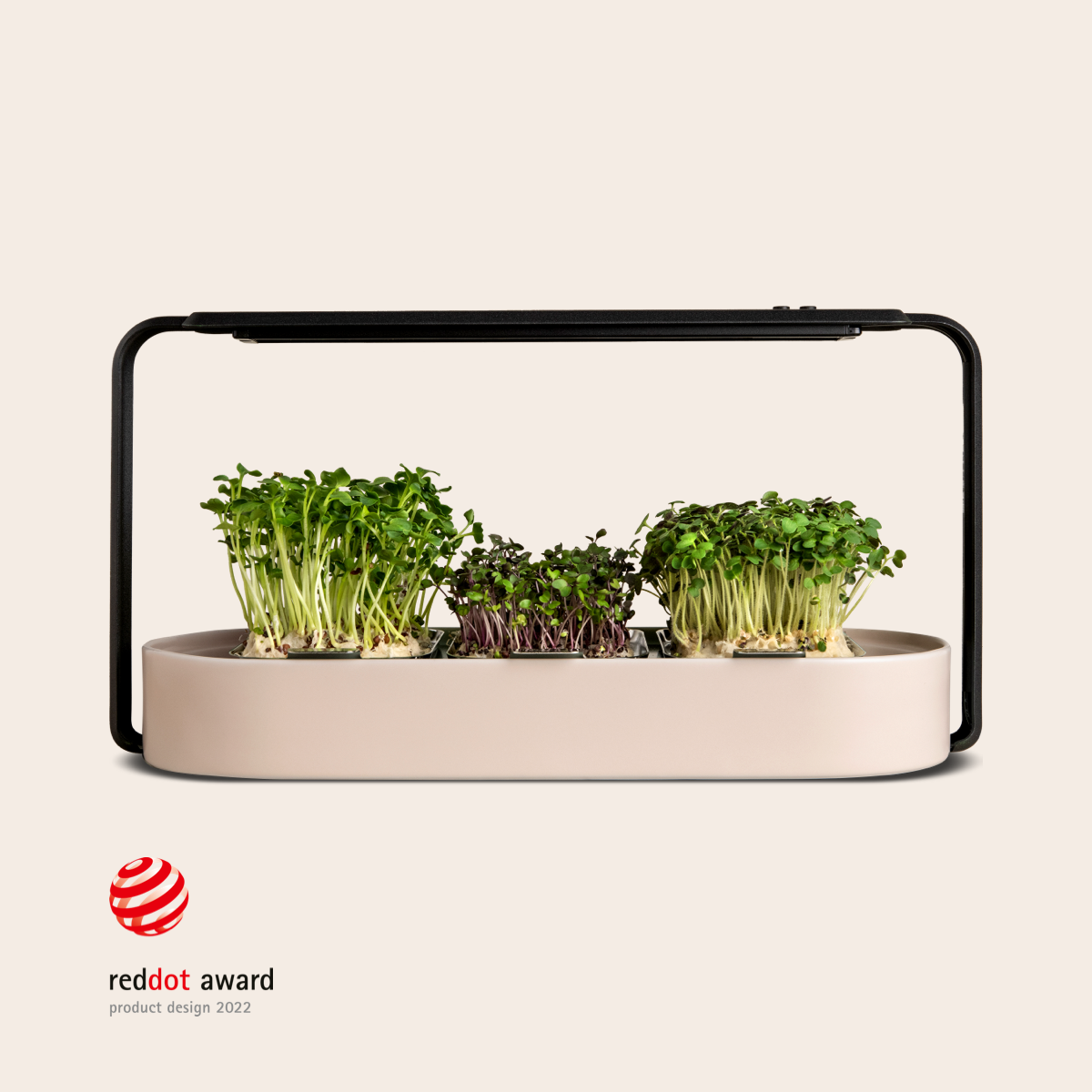 The ingarden bundle offer showcasing a stylish indoor microgreens growing system with vibrant green plants ready for harvest.