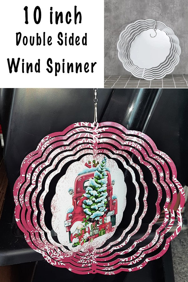 A colorful 10-inch aluminum wind spinner featuring a cute pug design and heart motifs, perfect for Valentine's Day garden decor.