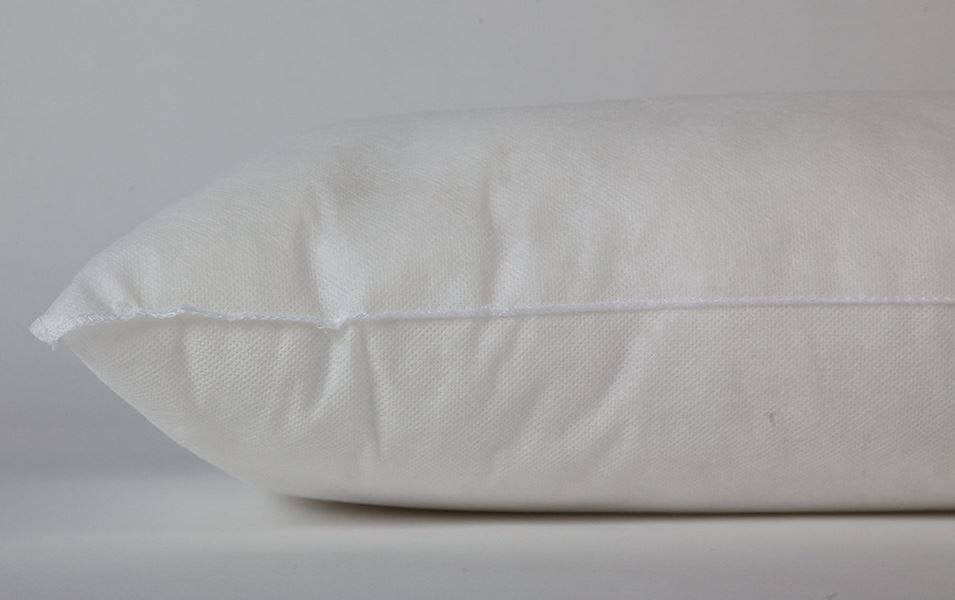 A plush 12x16 or 16x12 hypoallergenic polyester pillow insert, showcasing its soft texture and durable woven cotton blend fabric.