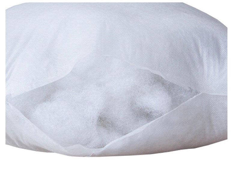 A plush 12x16 or 16x12 hypoallergenic polyester pillow insert, showcasing its soft texture and durable woven cotton blend fabric.