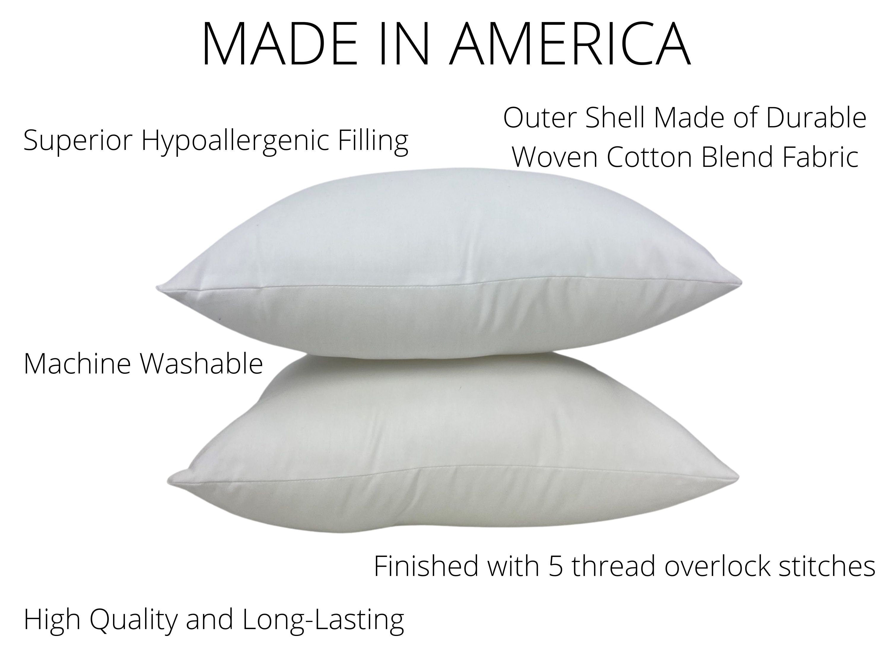 14x40 or 40x14 Down Alternative Hypoallergenic Pillow Insert with soft polyester fill and durable cotton blend fabric.