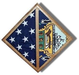 Handcrafted 2 Flags Wall Mounted Display Case showcasing two flags, perfect for military and memorial displays.