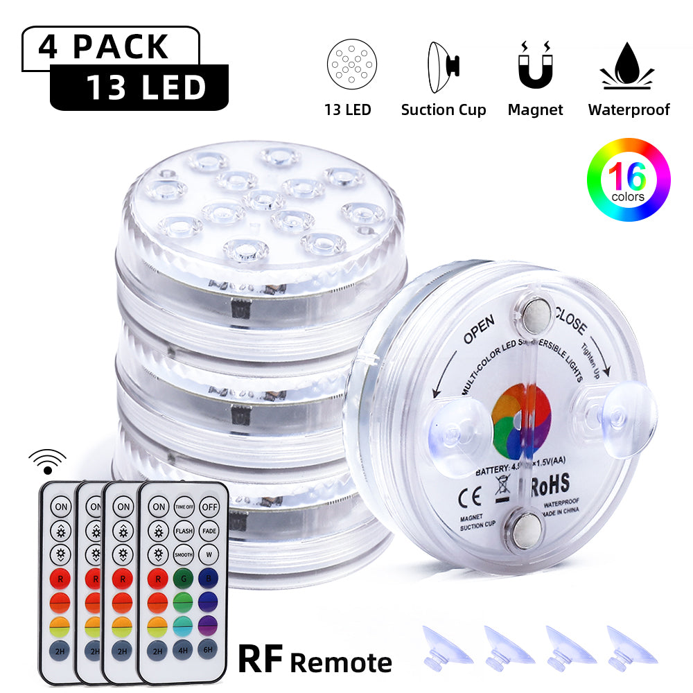 21 Key RF Remote Control LED Pool Lights with vibrant colors and remote control, designed for underwater and outdoor use.