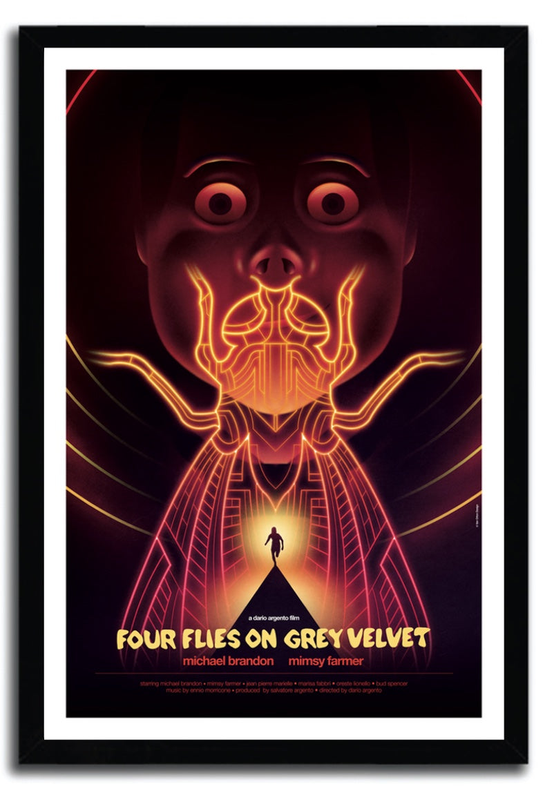 4 Flies artwork by VAN ORTON, printed on fine arts paper, showcasing vibrant colors and intricate details.