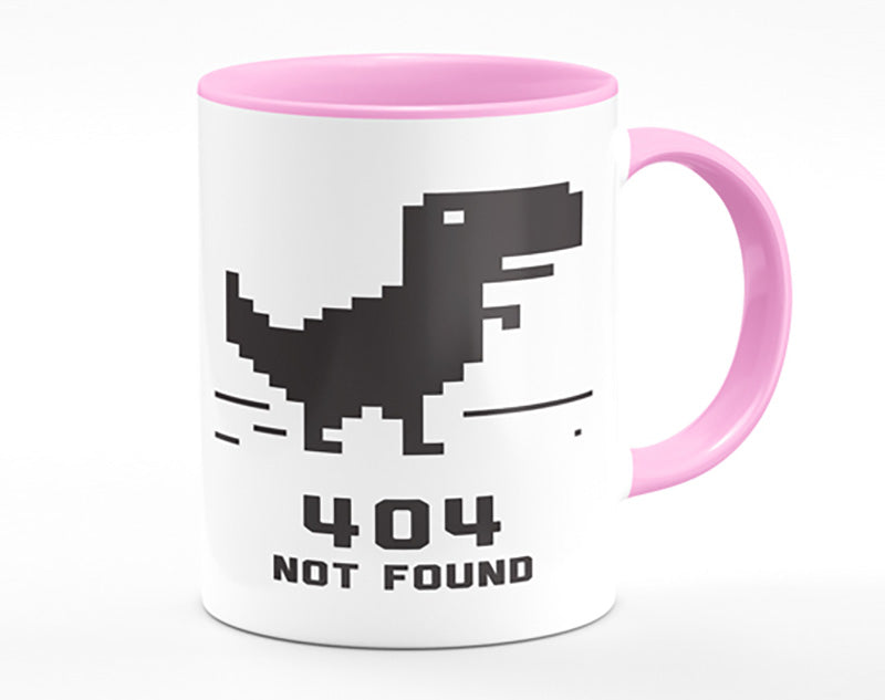 A vibrant 404 Not Found Mug with a full-color print, showcasing a humorous design, featuring a matching handle and inner color.