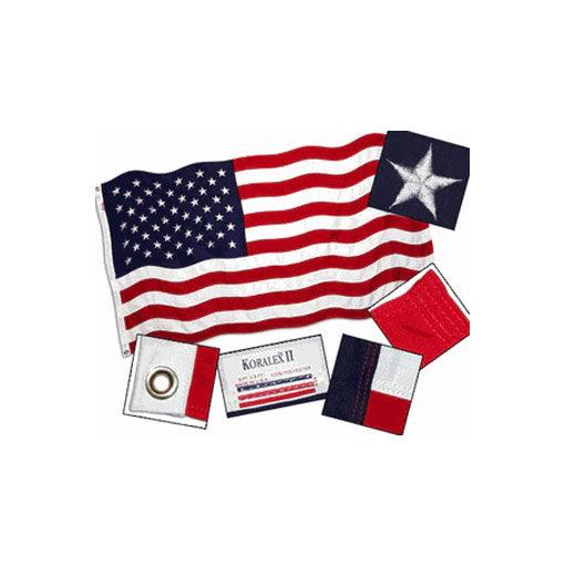 4ft x 6ft Nylon US American Flag with sewn stripes and embroidered stars, ideal for outdoor use.