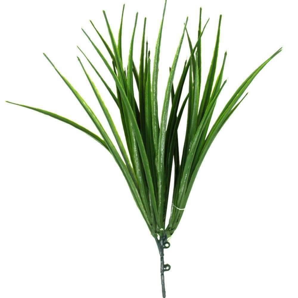 Five realistic UV-treated artificial grass stems, each 30cm tall, perfect for floral arrangements and vertical gardens.