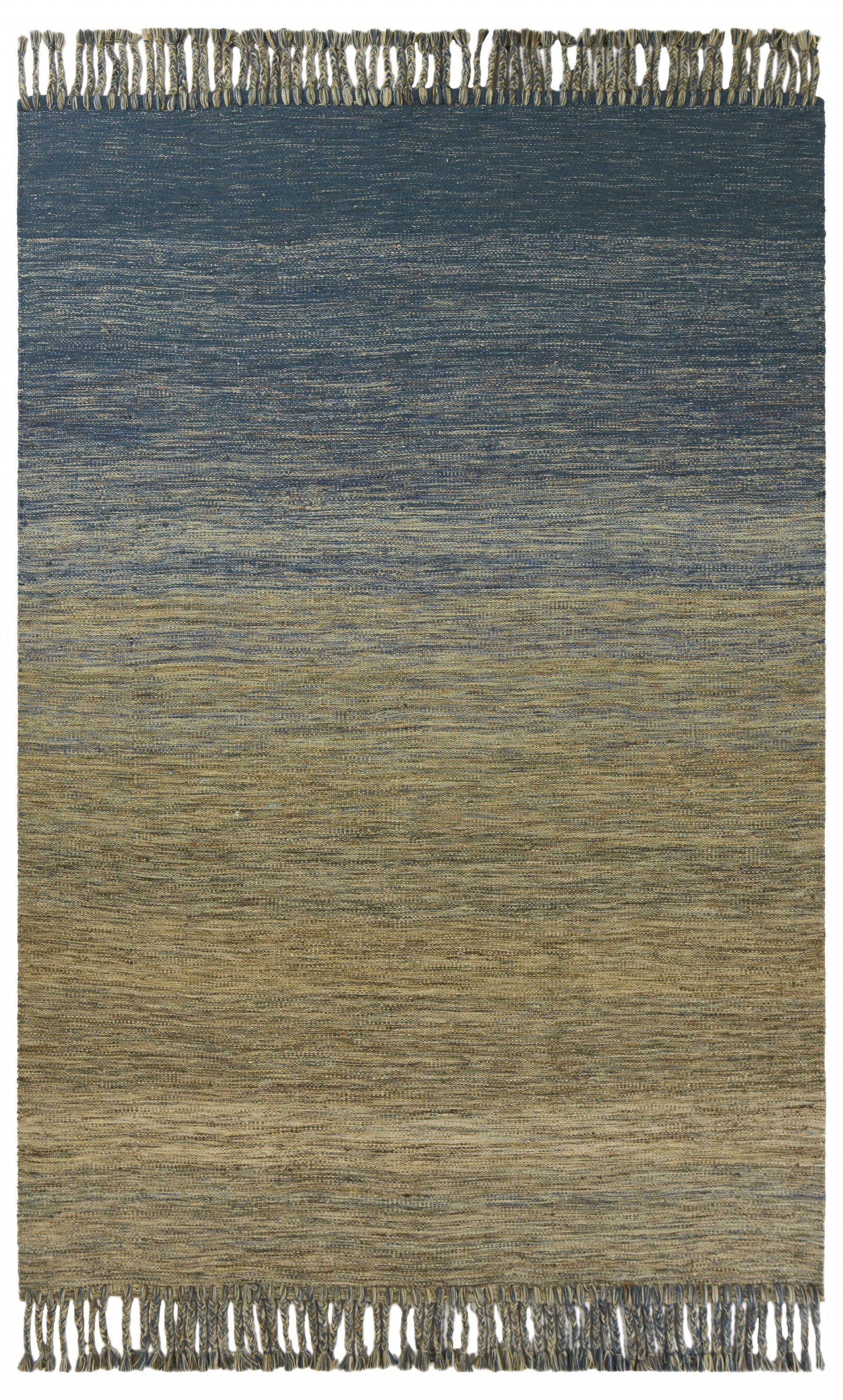 5 x 8 Wool Ocean Area Rug featuring a vibrant ocean landscape design with paint-dripping effects, hand woven from high-quality wool and cotton.