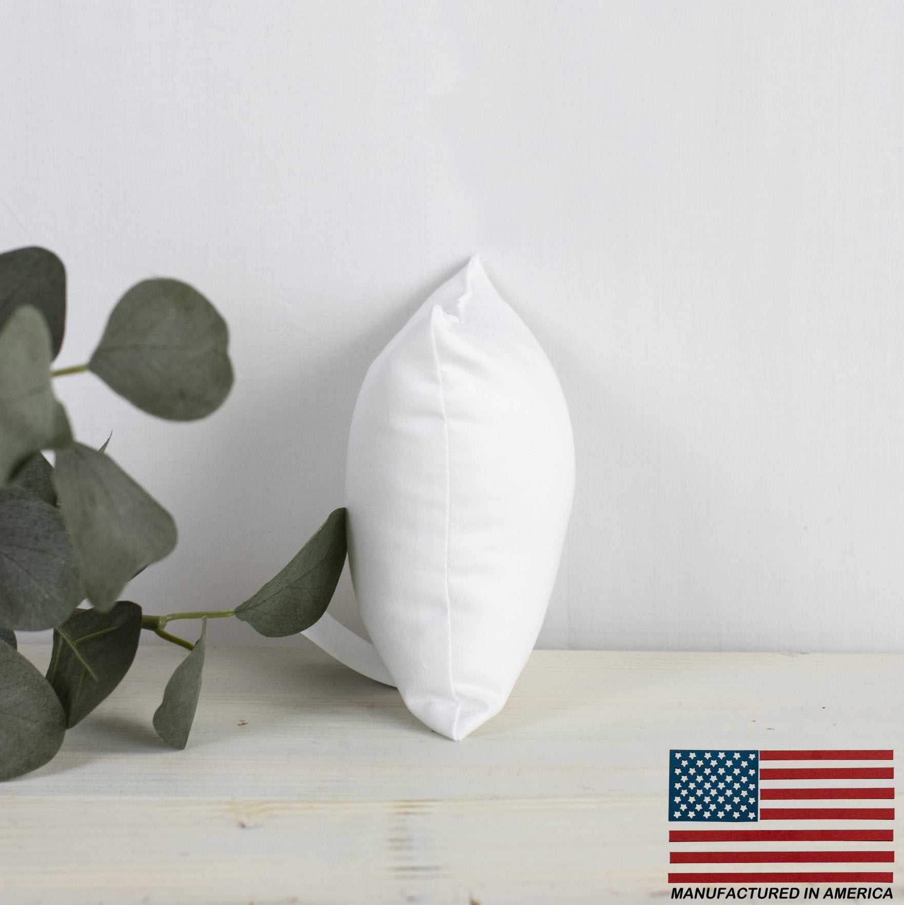 5x5 Square Angel Hair Pillow Insert with soft polyester fill, ideal for indoor and outdoor use, showcasing its plush and durable design.