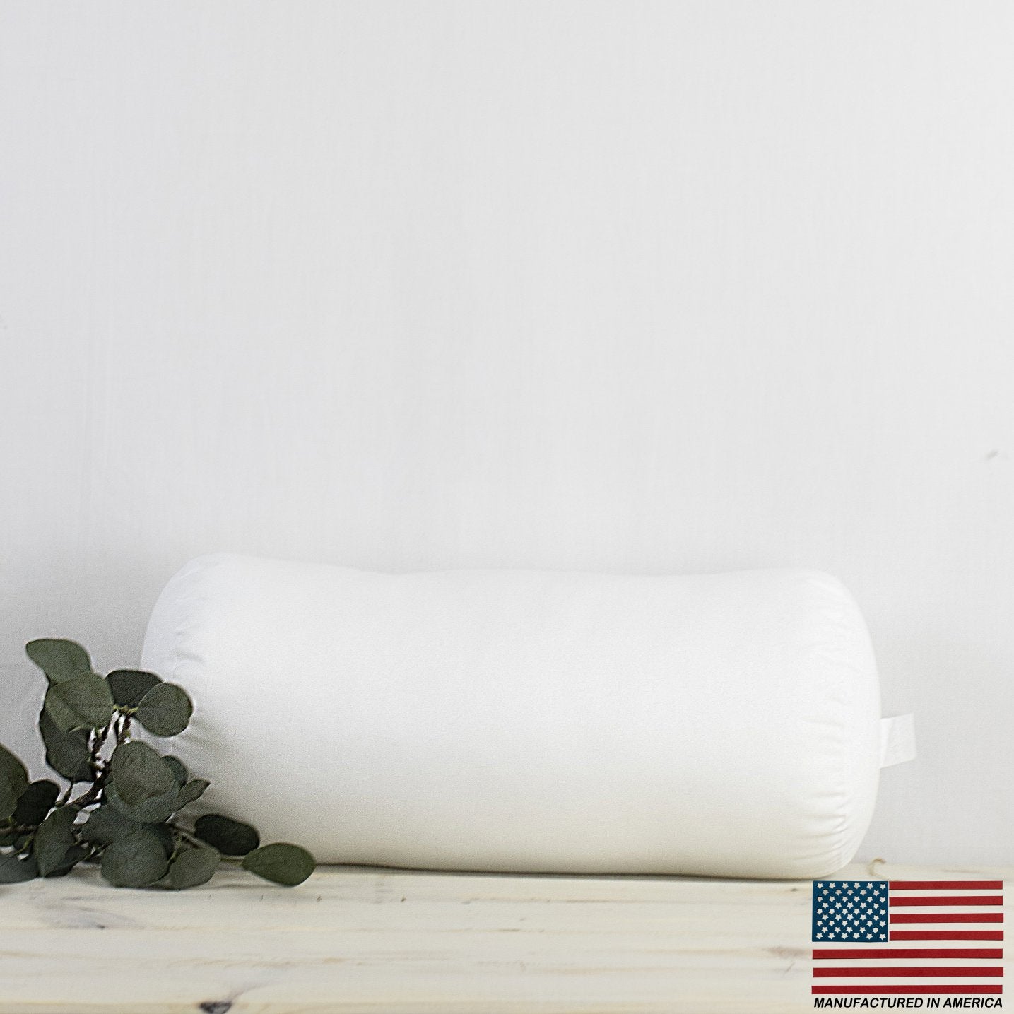 8x48 Bolster Angel Hair Insert with hidden zipper, showcasing its soft polyester fill and durable cotton blend fabric.