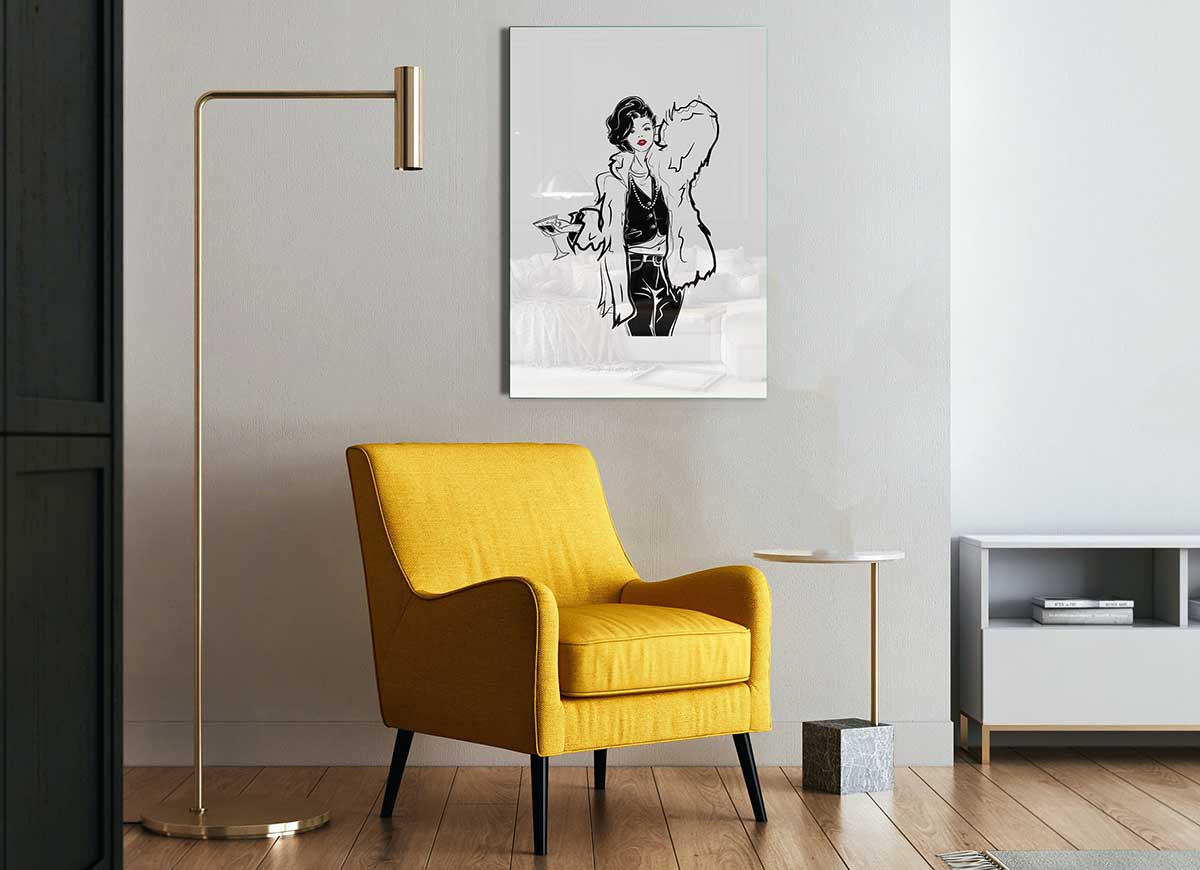 A modern glass print titled 'A Drink Or Two', showcasing vibrant colors and contemporary design, perfect for home decor.