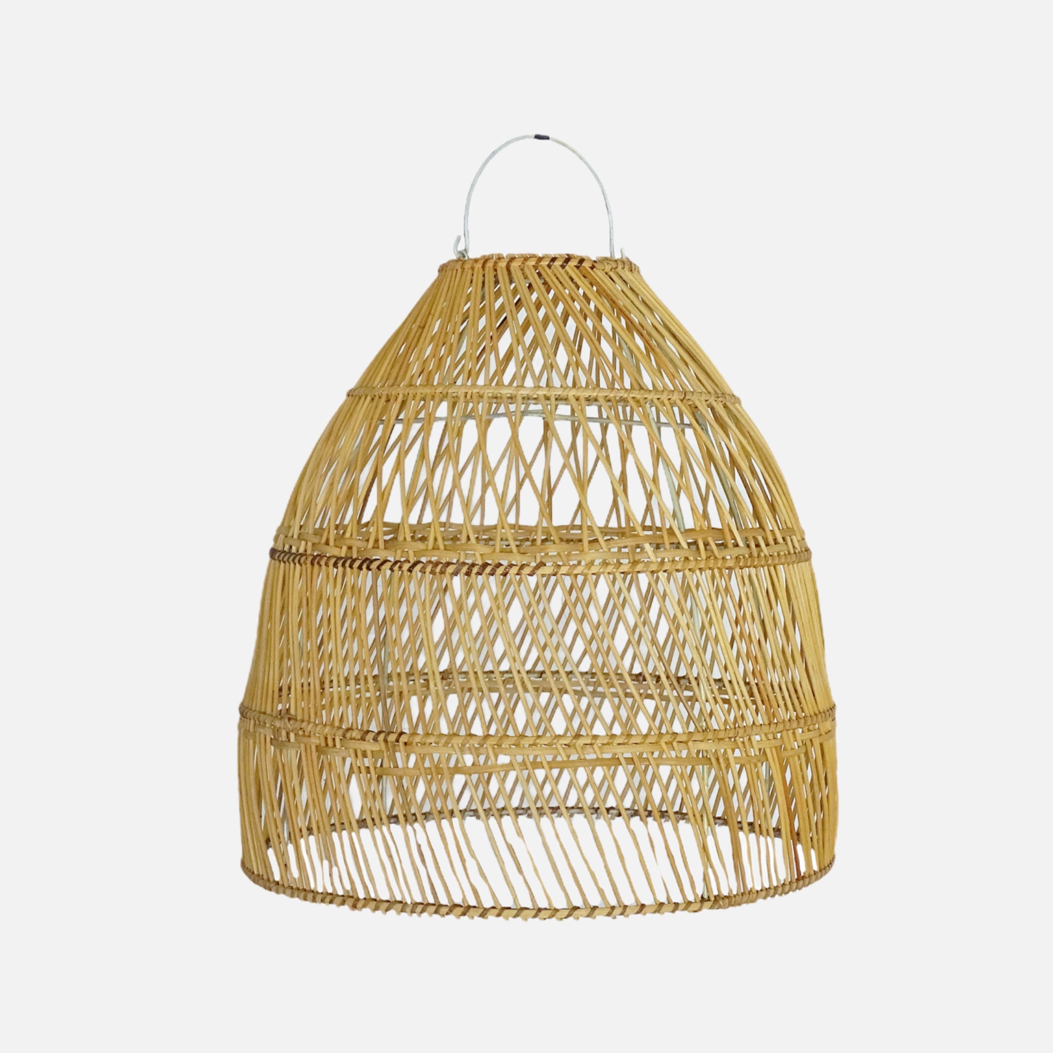 Lauhata Large Rattan Lampshade showcasing intricate Balinese weaving patterns, perfect for coastal and modern interiors.