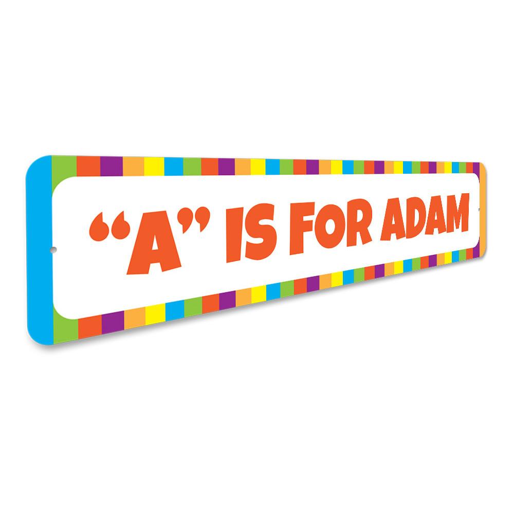 Customizable ABC Name Sign made of high-quality aluminum, perfect for kids' rooms and home decor.