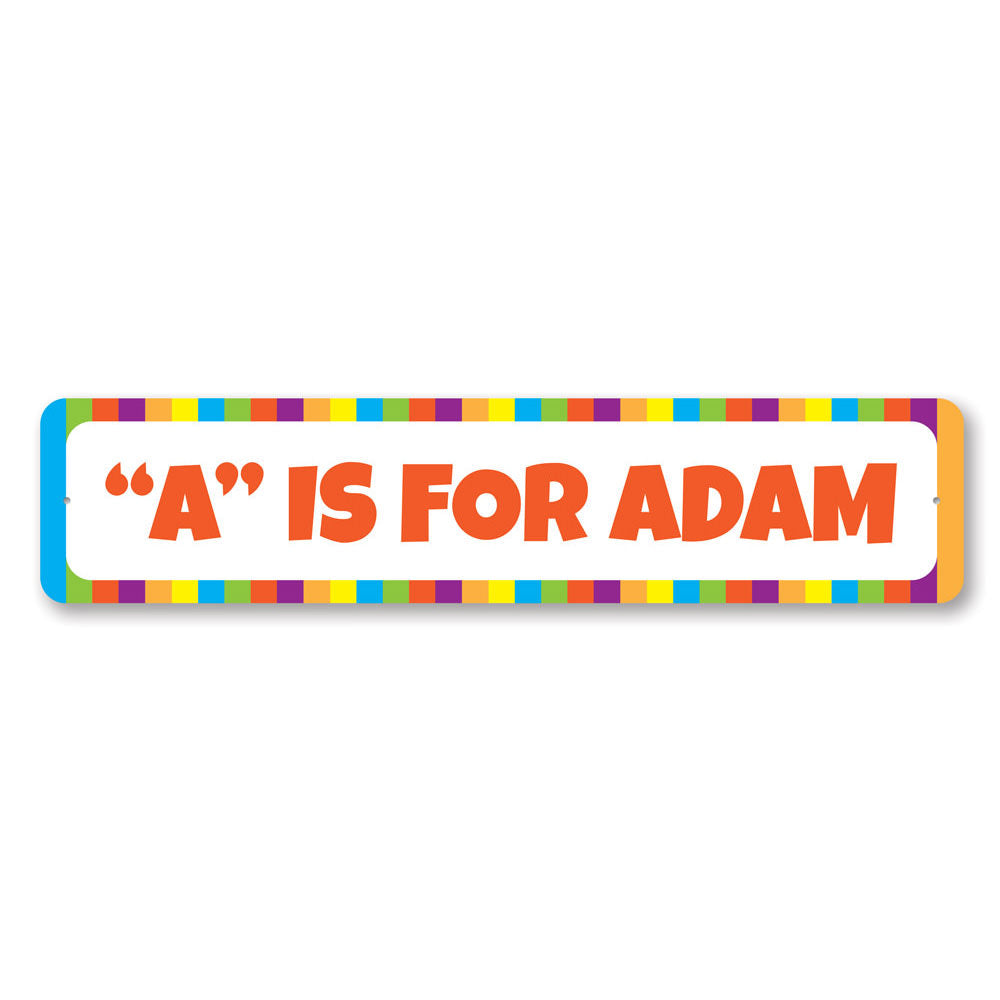 Customizable ABC Name Sign made of high-quality aluminum, perfect for kids' rooms and home decor.