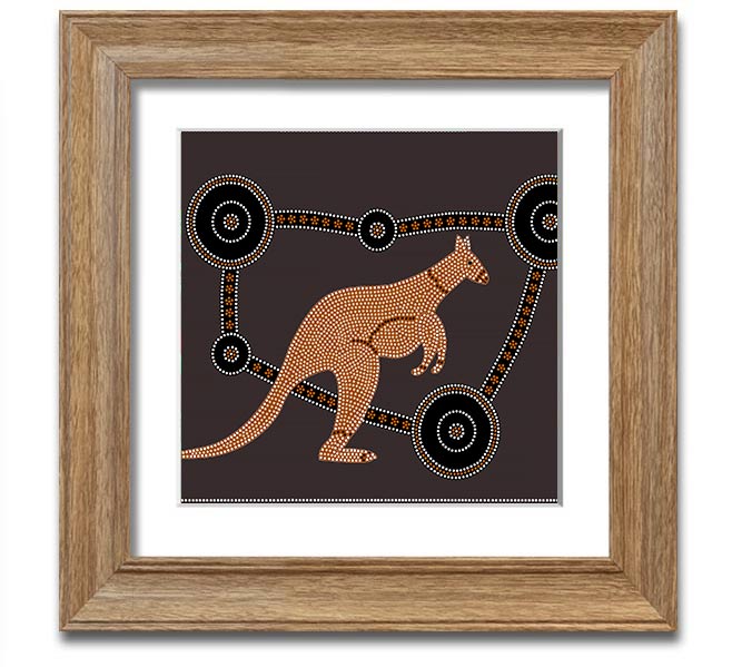 Aboriginal Kangaroo 1 Square Framed Print showcasing vibrant Aboriginal art in a stylish frame.