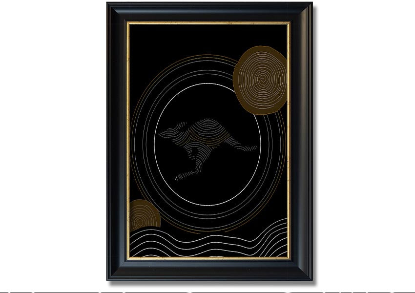 Framed Aboriginal Kangaroo 2 print showcasing vibrant colors and intricate designs, ready to hang.