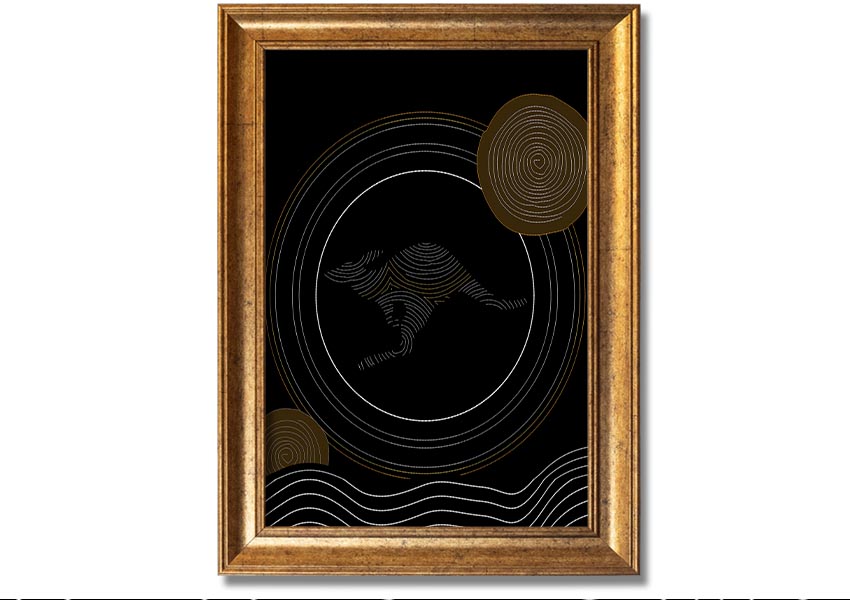 Framed Aboriginal Kangaroo 2 print showcasing vibrant colors and intricate designs, ready to hang.