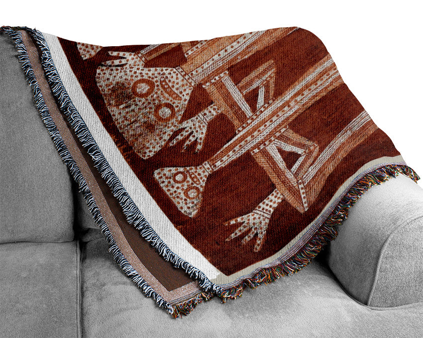 Aboriginal Kubarkku throw blanket made from 100% cotton with a thermal weave, showcasing its luxurious texture and elegant design.