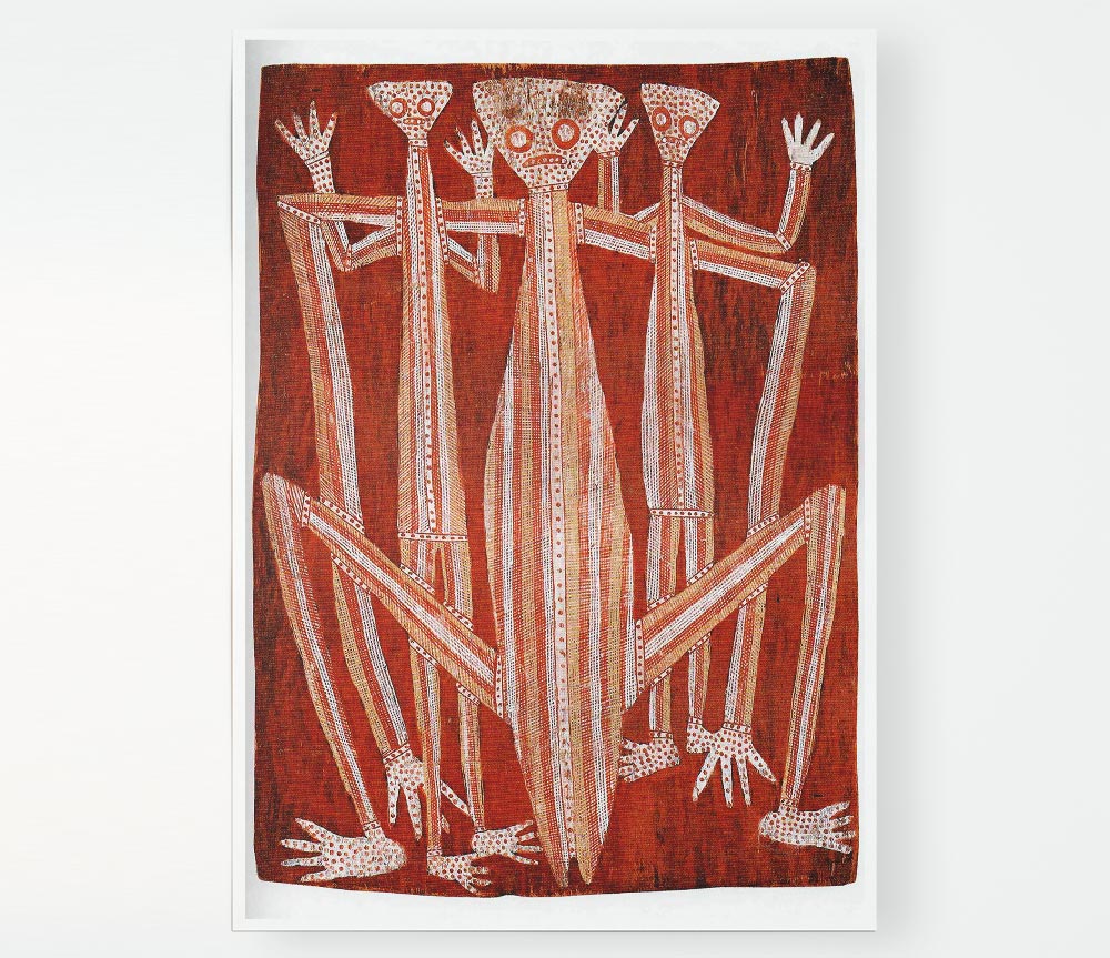 Aboriginal Kubarkku poster on high-quality canvas showcasing vibrant colors and intricate designs.