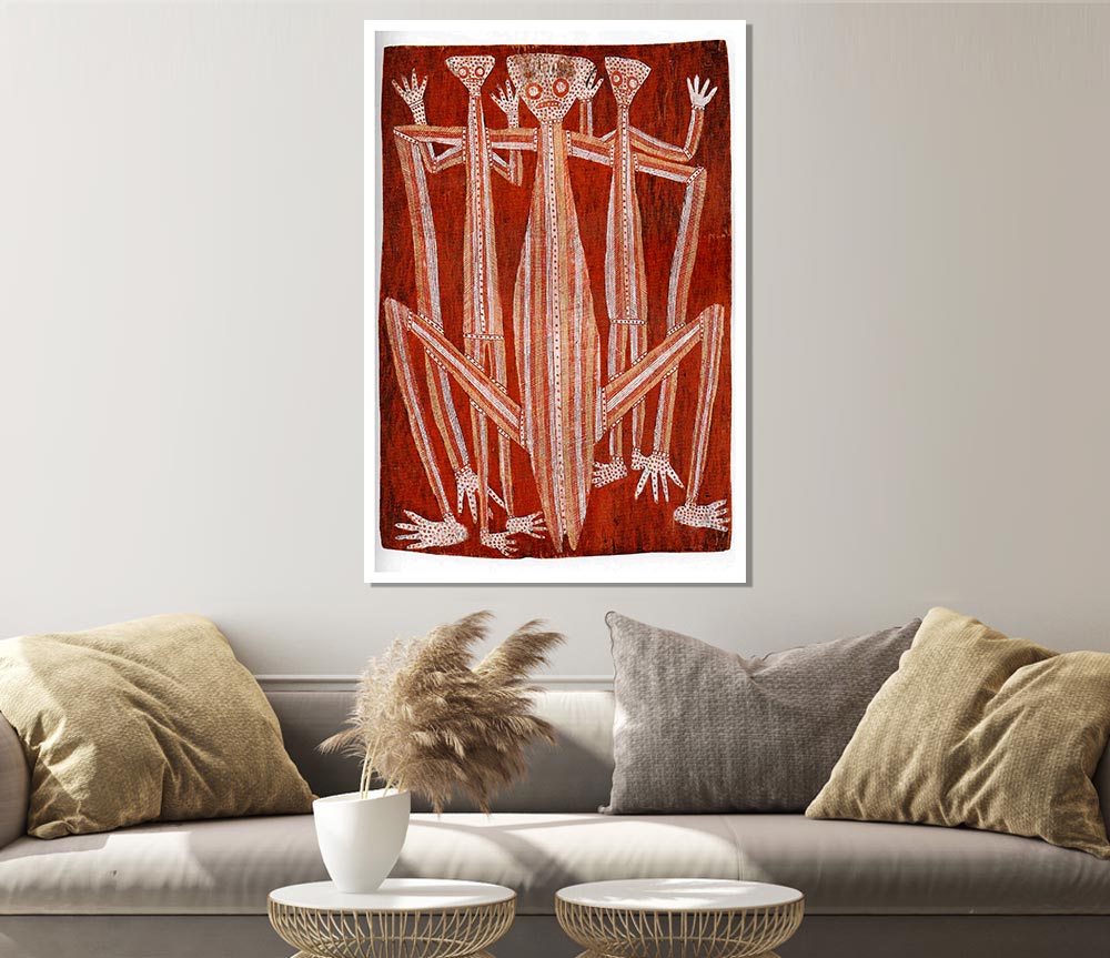 Aboriginal Kubarkku poster on high-quality canvas showcasing vibrant colors and intricate designs.