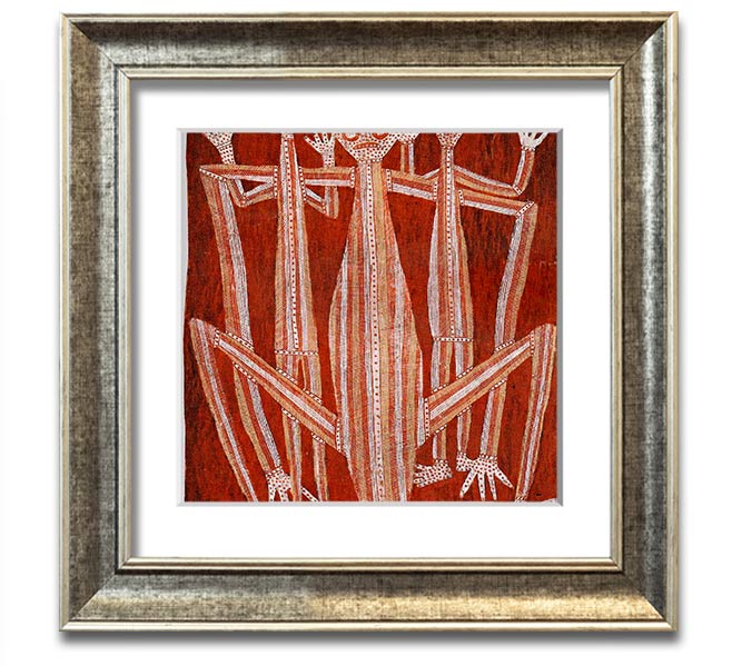 Aboriginal Kubarkku Square Framed Print showcasing intricate designs in a stylish frame.