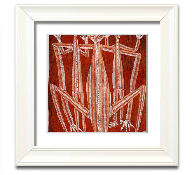 Aboriginal Kubarkku Square Framed Print showcasing intricate designs in a stylish frame.