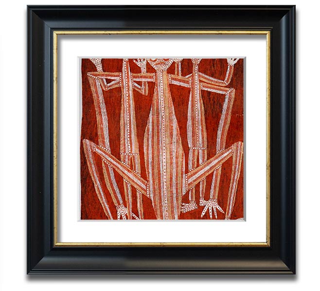 Aboriginal Kubarkku Square Framed Print showcasing intricate designs in a stylish frame.