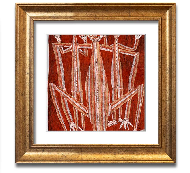 Aboriginal Kubarkku Square Framed Print showcasing intricate designs in a stylish frame.