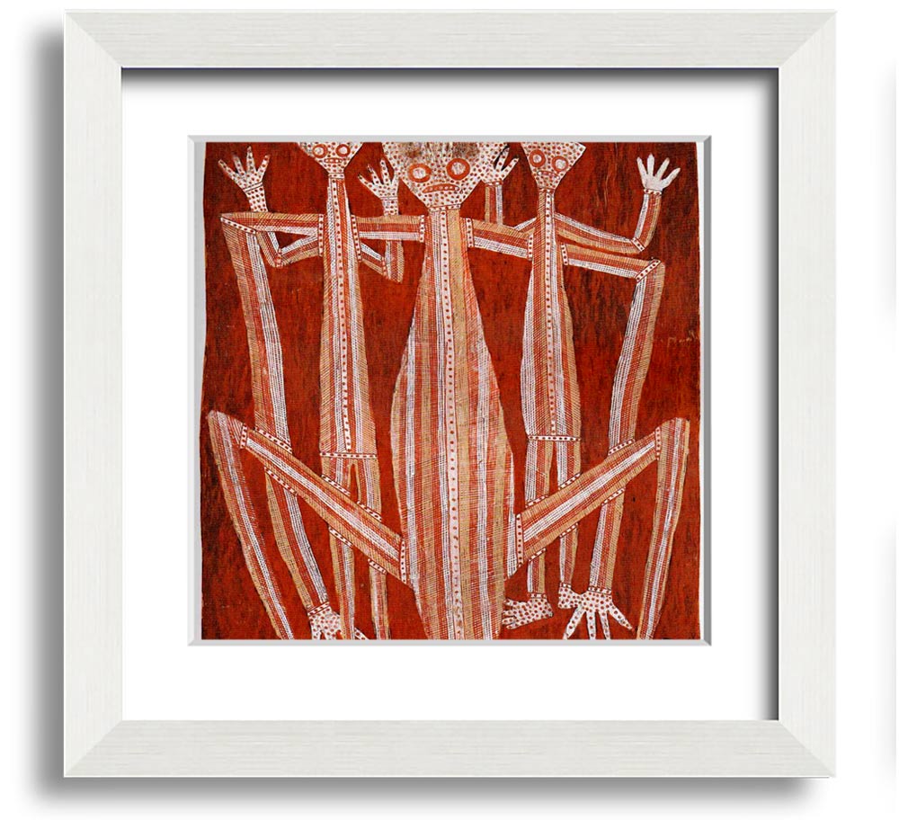 Aboriginal Kubarkku Square Framed Print showcasing intricate designs in a stylish frame.