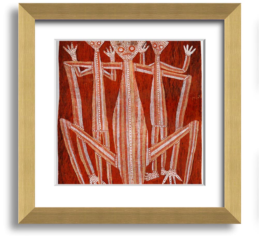 Aboriginal Kubarkku Square Framed Print showcasing intricate designs in a stylish frame.