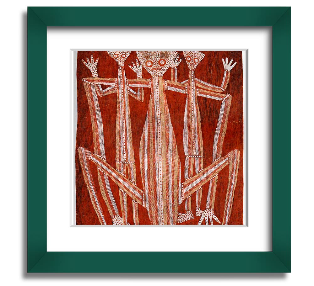 Aboriginal Kubarkku Square Framed Print showcasing intricate designs in a stylish frame.